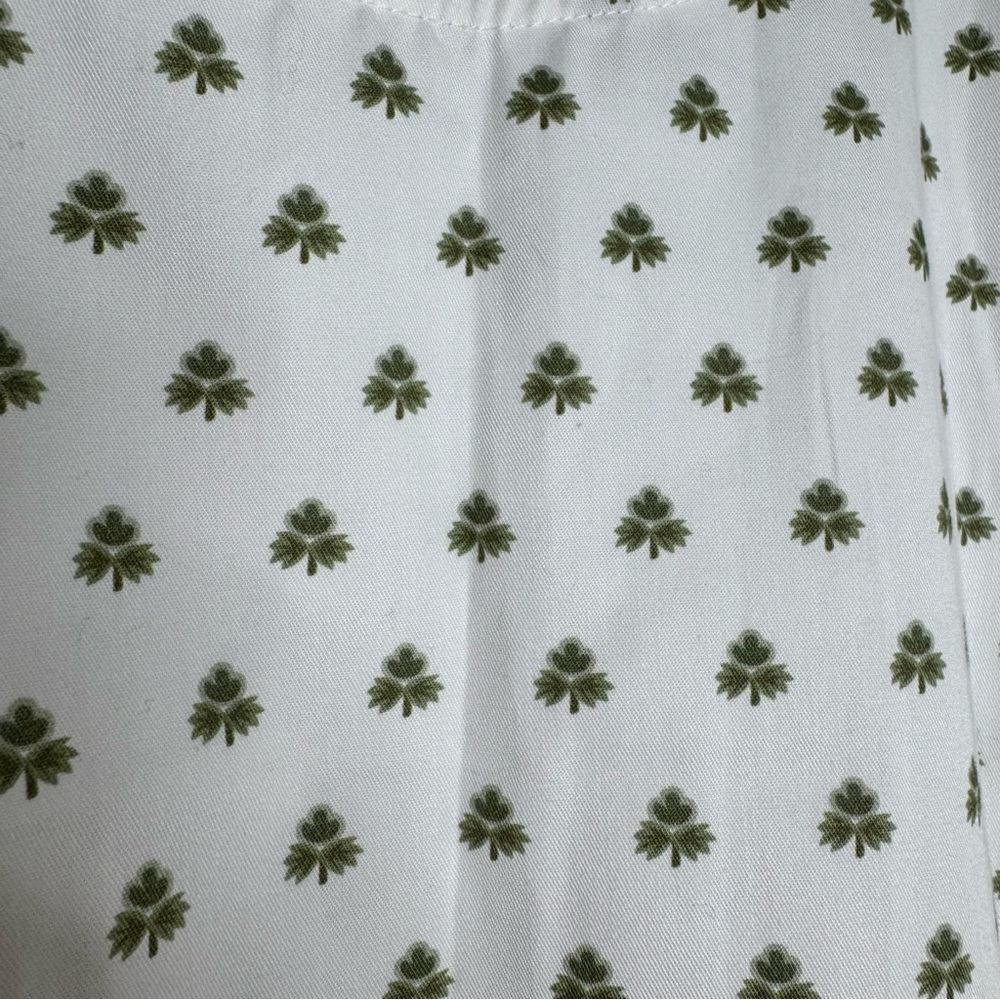 Daphne Wild White Clover Print Sleeveless Cotton Midi Dress Cottagecore Size 1 - Picture 5 of 9